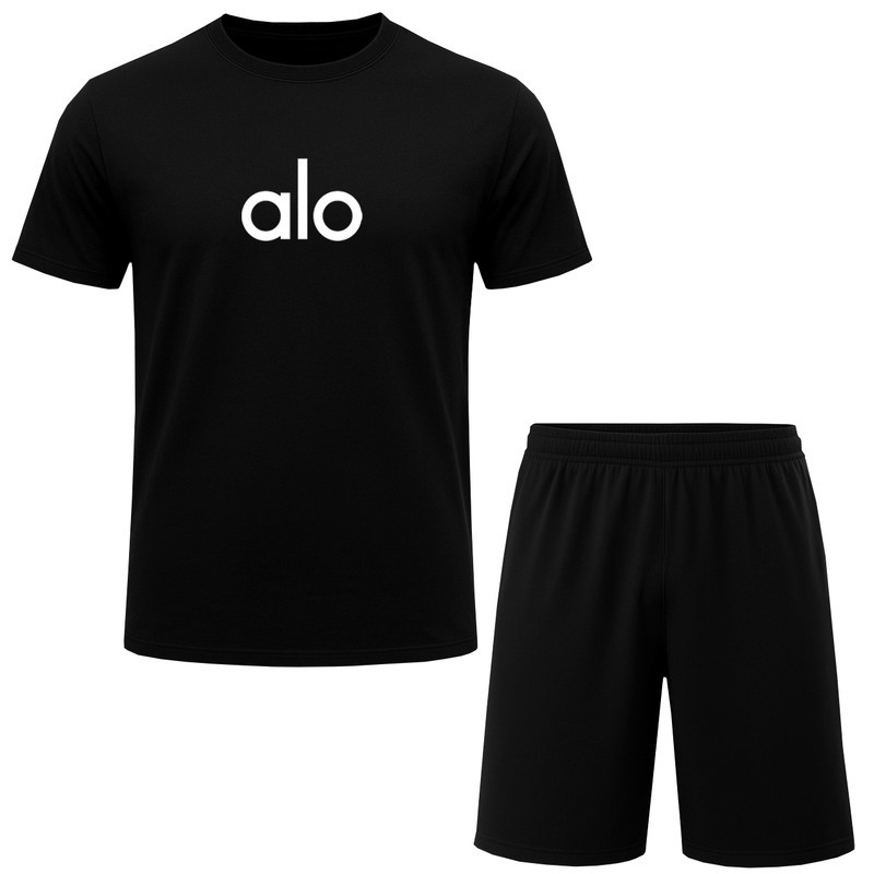 ست تیشرت آستین کوتاه و شلوارک راحتی مردانه مدل A200 طرح alo