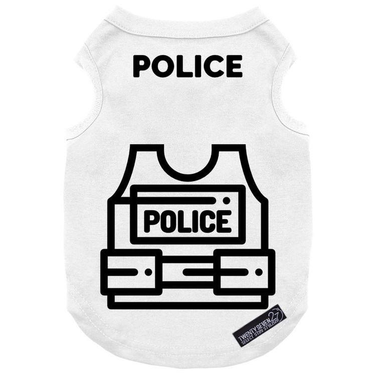 لباس سگ و گربه 27 طرح Waistcoat Police سایز XL